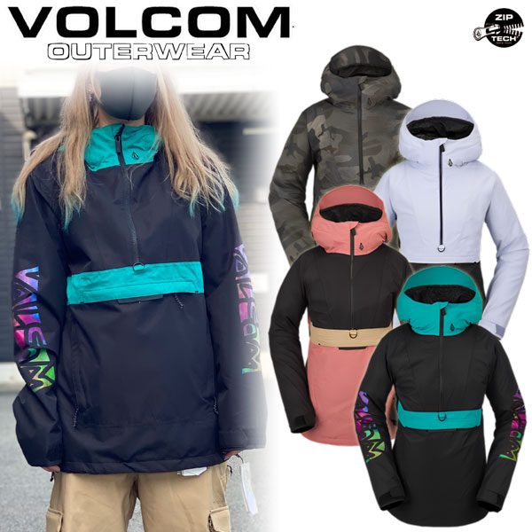 23-24 VOLCOM/ボルコム ASHFIELD pullover レディース 防水プルオーバー スノーボードウェア スノーウェアー 2024 型落ち