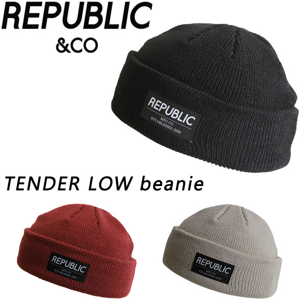 【楽天SSポイントUP】24-25 REPUBLIC & CO/リパブリック TENDER LOW beanie メンズ レディース ニット帽子 スノーボードビーニー スノーウェアー 2025 予約商品