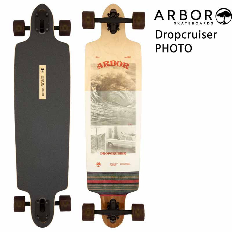 【日本正規品】 ARBOR/アーバー　DROPCRUISER PHOTO 38インチ スペック TRUCK Paris Rvers50° 180mm LENGTH..38インチ　　 WIDTH..9.75インチ WHEELBASE.. 29.25インチ 特徴 ARBORスケートの中でも、最も人気の高いシリーズ。ダウンヒルからクルージングまで幅広く対応できるモデルとなっています。 注意事項 輸入時の状況によりデッキの擦れや塗装ムラ等がある場合がございますが、ご使用には問題ございません。 また、上記に関する返品・交換はいたしかねますので予めご了承下さい。 メーカー希望小売価格はメーカーカタログに基づいて掲載しています。 【レビュー内容に関して】 2017.4月より商品が継続モデルの場合、順次商品ページを更新させて頂いております。 デザイン、仕様など、過去のレビュー投稿内容が御座いますのでご注意下さい。ブレイクアウトではYOW SURF SKATE(ヤウサーフスケート)・CARVER(カーバー)・SECTOR9(セクターナイン)・ARBOR SKATE(アーバー)を始め、 サーフスケートに関するスクールを行っております。 サーフィンでのオフトレや、スノーボードでのオフトレなどで購入したけど乗り方が分からないや、 どんなスケートを購入したらいいかわからない という人、 色々なお客様が乗った感想や、スタッフ自身が乗った感想を元にアドバイスさせて頂きます。 簡単なことでも是非お問い合わせ下さい。 ブランド名ARBOR ブランド名カナアーバー モデル名DROPCRUISER PHOTO モデル名カナドロップクルーザーフォト 商品スケートボード ロンスケ 年式2023 サイズ38inc システムParis Rvers50° 180mm 対象メンズ レディース キーワードサーフィン スノーボード オフトレ 陸トレ スケボー コンプリート