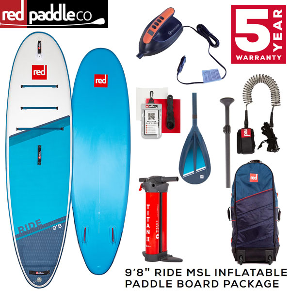 【セット】2022 RED PADDLE 9’8 RIDE MSL INFLATABLE PADDLE BOARD PACKAGE / レッドパドル ライド パドル+リーシュ付属 SUP インフレータブル パドルボード サップ 特典電動ポンプ