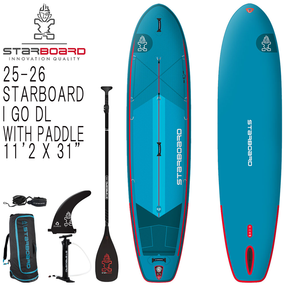樂天商城 - 25-26 STARBOARD I GO WITH PADDLE DELUXE LITE 11'2 X 31/スターボード アイゴー デラックスライト インフレータブル パドルボード サップ SUP パドルセット