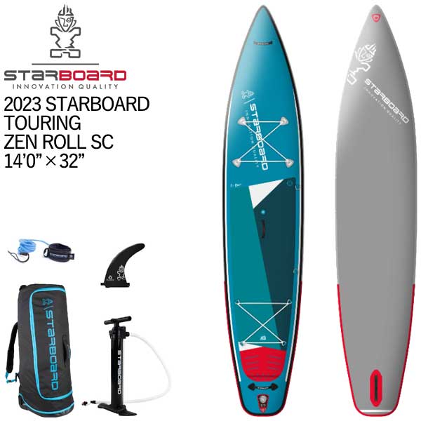 2023 STARBOARD TOURING ZEN ROLL SC 14'0 X 32 X 6.0 スターボード ゼン ロール シングルチャンバー SUP インフレータブル モデル TOURING テクノロジー ZEN ROLL SC (Zen Roll Single Chamber) サイズ 14’0″(約426.4cm) X 32″(約81.3cm) X 6.0”(約15cm) X 409 L 推奨体重 70-135 kg フィンシステム Single 付属品 ・TIKI F ポンプ ・ロールバッグ ・ネットポジティブ センターフィン M8（ネジ付き） ・リペア用生地 ・ライトウェイトリーシュ ブランド 【STARBOARD】 最先端テクノロジーを駆使し開発されたバラエティに富んだラインアップを擁し、世界のスタンドアップパドル界をリードするトップブランド。 モデル 【TOURING INFLATABLE】 探検家のお気に入りの交通機関。 全体的にバランスの取れたグライド体験とプレミアム機能により、スターボードのツーリングパドルボードは、雑誌や世界中の顧客のお気に入りから世界で最も高い評価を得ています。 ノーズが広く、テールが四角いため、特にサイドチョップや適度な風などの過酷な条件でツーリングボードがより安定します。 エッジリリーステクノロジーはボードの後ろに層流を作り出すことで抗力を減らし、溶接テクノロジーはボードをより強く長持ちさせます。 仕様について ※気室は最大18psiになります。 気温、状況により気圧を減らして調整してください。 ※予告なく仕様が変わる場合がございます。 ※接着剤跡、ボード表面裏面への擦れ跡や小キズ、変色などがある場合がございます。 ※現在輸入規制によりリペアボンドが付属しておりません。 ※上記内容でのクレームは対応が出来かねますのでご理解ご了承お願いします。 　 ＜SUP インフレータブルの運送及び取り扱いに関する注意点＞ 在庫について 最新の在庫情報を記載致しておりますが、日々在庫が変動しています為、ご注文頂きましても在庫がない場合がございます。ご理解、ご了承何卒お願いいたします。 送料について 離島の場合は、別途追加料金が発生いたします。 ご注文後に送料を修正させていただきます。 離島の送料は「大型宅配便 離島への発送について」をご確認ください。 取り寄せの場合 代理店確認後メールまたはお電話にてご連絡差し上げます。 お取り寄せ商品はメーカー在庫のため完売の可能性がございますことを予めご理解ご了承お願い申し上げます。 （在庫はリアルタイムで反映しておりませんのでご了承下さい。） 発送について 出荷に関しまして 別倉庫より出荷の場合がございますので、お支払い方法が銀行振り込みの方 また、土日の受注処理対応の方は即日出荷できない場合がございますので 予めご了承くださいませ。 ※大型商品の為即日出荷できない場合がございますので予めご了承くださいませ。 取り扱い注意 安全性のためSUPに乗られる際は、サーフィンと同様にリーシューコードの着用をお願いします。また、空気注入式のため、必ずライフジャケットを着用してください。万が一パンクした場合、危険が伴ため浮力体を着用の上、乗るようにして下さい。 メーカー希望小売価格はメーカーカタログに基づいて掲載しています。 【レビュー内容に関して】 2023.5月より商品が継続モデルの場合、順次商品ページを更新させて頂いております。 デザイン、仕様など、過去のレビュー投稿内容が御座いますのでご注意下さい。