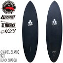 2024 THUNDERBOLT CHANNEL ISLANDS AL MERRICK M23 BLACK SHADOW/サンダーボルト チャンネルアイランド アルメリック ブラックシャドウ トンビ製 SIZE ・7'0" x 21 1/4" x 2 7/8" 47.1L FIN SYSTEM ・5 FCS2 COLOER ・BLACK （MATTE FINISH） 付属品 ・なし BRAND 【CHANNEL ISLANDS】 1969年の創業以来、チャネルアイランズサーフボードは、革新的なデザインとオリジナリティの創造を理念に掲げ、サーフボードのパフォーマンス性能とクオリティの向上に努めてきた。 この“より優れたサーフボードデザインの創造”は半世紀にも及び、その過程でブランドは大きく成長。 米国カリフォルニアのサンタバーバラで産声をあげた小さなファクトリーブランドは、今や世界中のサーファーに知られる巨人となった。 言うまでもなく、トム・カレン、ケリー・スレーター、リサ・アンダーソンといった数多くのワールドチャンピオンを輩出してきたことも、チャネルアイランズの実力である。 このように傑出した存在になりえた背景には、“今よりもさらにハードコアなサーフィンを可能にするサーフボードを生み出す”ことへの情熱がある。 そして長く時代をリードした、シェイパーとライダーがともに“未来のデザイン”と“新しいサーフィン”に挑む姿勢は、今後もさらなる成長を促す原動力だとチャネルアイランズは考えている。 MODEL 【M23】 アルが現役サーファーであった当時、リンコンでは普段6'1"のパフォーマンスボードを好んで乗っていたが、ある日、ロングボーダー達とのパドルバトルについに嫌気がさしてしまった。 そこでアルが考えたのが、ロングボードのパドル力を誇り、ショートボードの反応性を保つハイブリッドのデザインであった。 そのインスピレーションがかつての人気モデル、M13の開発へとつながっていった。 今でもハイブリッドモデルとして大人気であるM13...そしてその愛されたモデルをさらに乗りやすく改善するため、ここ数年間ブリットがリデザインを手掛けた。 アウトラインを多少広げ、レールをまろやかにすることでパドル力、パフォーマンスは保ちながら、オリジナルのM13と比べ、何段階も乗りこなしやすいデザインに仕上がっている。 初心者からプロレベルまで様々なコンディションで楽しめられるハイブリッド・モデルのM23は年中活躍してくれる一本です。 TECHNOLOGIES 【THUNDERBOLT TECHNOLOGY C6 WIRED】 新しいC6 wiredはサンダーボルトテクノロジーによって開発された革新的なフレックス性能を持つ新次元のサーフボードテクノロジーです。 ノーズからテールエリアまで埋め込まれているカーボンサンドストリングバー上にカーボンを沿わせることで、まるでサーフボード自体が生きているかのようにコンディションに合わせてしなりを生み出します。 さらに、通常のウッドストリンガーよりもしなりからの戻りが速く、しなりで蓄えた大量のエネルギーを効率的かつスピーディにアクションに変換してくれるのが特徴です。 波から最大限のパワーを引き出すように働いてくれるため、ターンでのドライブやリッピングの切り返しにおいて、加速しながら次のマニューバーへとトランジションして行くことが可能です。 またカーボンは強度、耐久性が高いため、時間を経てもフレックス性能が落ちることなく、サーフボードのパフォーマンスを長く保ち続けることができます。 【BLACK SHADOW】 C6wiredをベースに、ボトム～レールをカーボンファイバーでラミネート。 レールグリップが深く強くても失速しないカーボン特有の反発力を備える一方、硬くなりすぎないようデッキ面にはグラスファイバーを採用することで、フレックスとトーション（ねじれ）のバランスを最適化しています。 一気にトップスピードに入れるカーボンならではの加速感と、しなやかに反応するマニューバビリティをあわせ持ったハイブリットカーボンボードです。 C6 wired / BLACK SHADOWの核となる構造が、カーボンでPVCを挟み込んだカーボンサンドストリングバーです。 ボードのデッキ面に搭載されるカーボンサンドストリングバーは、サーフボードがしなる際の反りと縮みのバランスを安定させ、ストリンガーのあるサーフボードでは成しえなかった粘りのあるドライブターンをアシストします。 また、トーション（ねじれ）性能にも優れているため、ワイズのあるボードでも切り返しのタイミングがつかみやすく、レスポンスが速いのも特徴です。 走り出しから初速を上げ、スピードに乗ったまたカーヴィングを行うことができます。 ※BLACK SHADOWモデルに関しましては通常のTHUNDERBOLTの物より柔らかく仕上がっております。 その為デッキ面にはフットマーク（足の跡、くぼみ）が付きやすいので予めご了承ください。 熱に弱く剥離を誘発する恐れがございますので取り扱いには十分にご注意お願いたします。 仕様について ■日向、温度の高い場所に長時間置きますと剥離する恐れがございます。 ■予告なく仕様が変わる場合がございますので(カラー、デザイン、ロゴ、サイズ、サイズ表記、プラグの有無など)ご了承お願い致します。 ■ボード製作時の小キズ、ラミネート時のゴミの混入、ラミネートのムラ等がある場合がございます。 ライディングに支障はございませんのでご理解ご了承お願いします。 ＜サーフボードの運送に関する注意点＞ 在庫について 最新の在庫情報を記載致しておりますが、日々在庫が変動しています為、ご注文頂きましても在庫がない場合がございます。ご理解、ご了承何卒お願いいたします。 営業所止め送料について 「営業所止め送料無料」の記載がある場合は、送料無料。 ※営業所でのお受け取りとなりますのでお客様ご自身で受け取りをお願いします。 ご自宅までは配送できませんのでお気を付けください。 離島の場合は、別途追加料金が発生いたします。 ご注文後に送料を修正させていただきます。 離島の送料は「大型宅配便 離島への発送について」をご確認ください。 取り寄せの場合 代理店確認後メールまたはお電話にてご連絡差し上げます。 お取り寄せ商品はメーカー在庫のため完売の可能性がございますことを予めご理解ご了承お願い申し上げます。 （在庫はリアルタイムで反映しておりませんのでご了承下さい。） 発送について サーフボードは別倉庫より出荷になります。お支払い方法が銀行振り込みの方土日祝祭日、年末年始等のご注文処理対応の方は即日出荷できません。 平日13時までに正常にご注文受理ができたお客様のみ即日出荷となります。予めご了承くださいませ。 サーフボードは大型荷物のため、運送会社の都合上日時指定ができません。土日祝祭日、ゴールデンウィーク、年末年始等の配達も対応できません。今後ご指定いただいても一切対応できませんのでご遠慮ください。 配達日時のご希望は、発送完了メールに記載の配送会社、ご不在連絡票に記載の配送会社に直接ご連絡の上、担当ドライバーとご相談ください。 配送会社のご指定はできません。 メーカー希望小売価格はメーカーカタログに基づいて掲載しています。