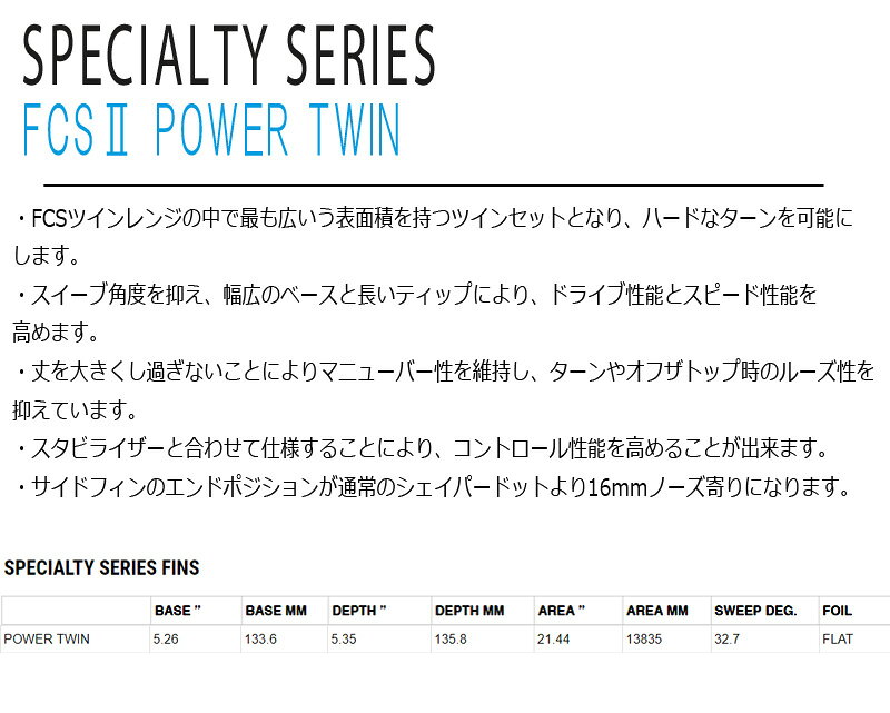 FCS2 DEUS EX MACHINA POWER TWIN + 1 PG RETAIL FINS / デウスエクスマキナ FCSII...
