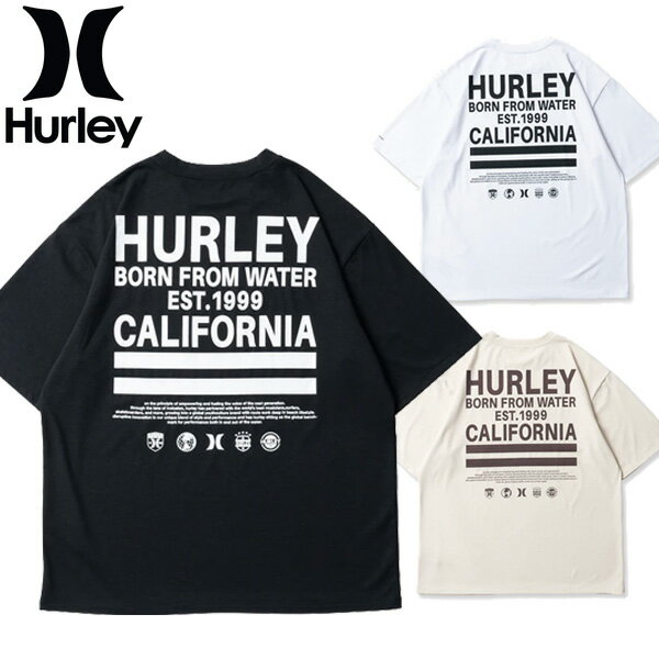 HURLEY ハーレー メンズ ラッシュガード MENS PHANTOM OVERSIZED BORN FROM WATER TEE MSS2310028 男性 半袖 サーフィン UVカット 日焼け防止 クラゲ対策 メール便対応