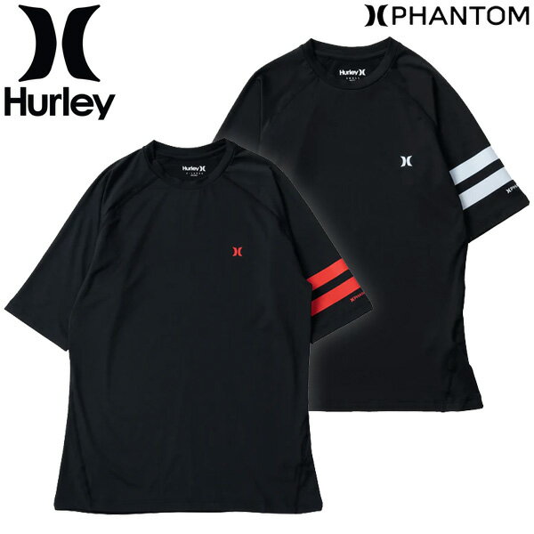 HURLEY ハーレー メンズ ラッシュガード MENS PHANTOM RASH BLOCK PARTY COMPRESSION SHORT SLEEVE MRG2310038 男性 半袖 サーフィン UVカット 日焼け防止 クラゲ対策 メール便対応