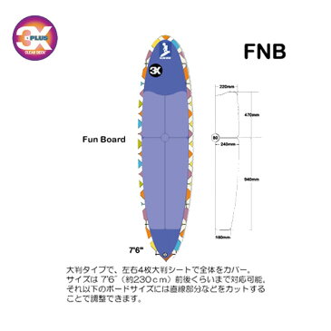 あす楽対応 デッキパッド クリアデッキ 3X+PLUS CLEAR DECK / スリーエックスクリアデッキ FNB FunBoard Set サーフィン用デッキパッド