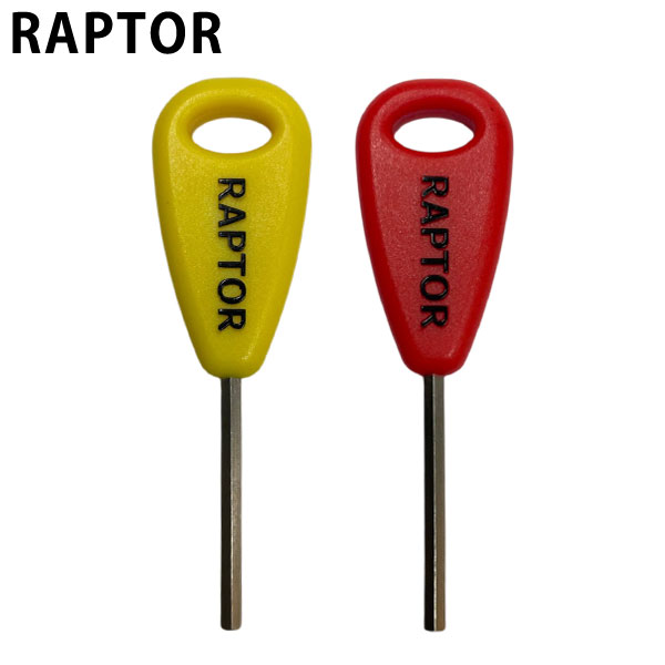 RAPTOR FUTURE FIN KEY / ラプター FUTURE FIN 用フィンキー ブランド RAPTOR 説明 FUTUREフィンのイモネジに使用できます。（FCSのイモネジでも使用できなくはありませんが、イモネジの入口が引っかかる場合があり、ネジ奥まで入ればフィットして使用できます） カラー YELLOW,RED サイズ 長さ：6.3cm メーカー希望小売価格はメーカーカタログに基づいて掲載しています。