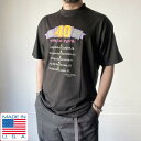 新品 90s USA製 40周年ワールドツアー パロディ 半袖Tシャツ 黒 XL ブラック SHOEBOX GREETINGS ビンテージ デッドストック D1...