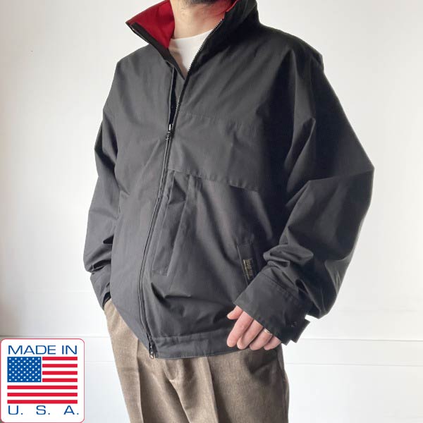 90s USA製 Zero Restriction ゴアテックス フルジップ ジャケット 黒 L ジップアップ ブルゾン 短丈 ショート ビンテージ D151【中古】【古着】【メンズ】【通販】【BTOL】