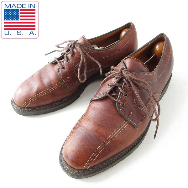 USA製 アレンエドモンズ Mapleton スワールトゥ シューズ 茶系 8.5D 26.5cm 外羽根 アメリカ製 メンズ 靴 d133【中古】【古着】【通販】【BSM】