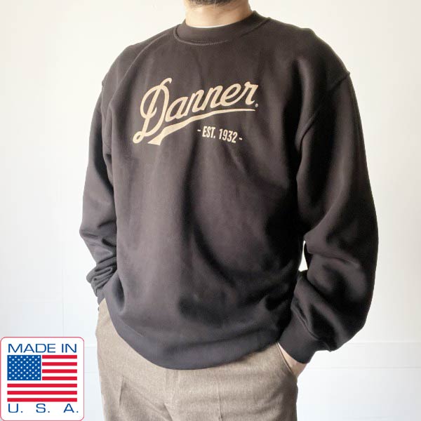 Rakuten - 新品 USA製 Danner ダナー スウェット シャツ 黒 L ロゴプリント入り ブラック トレーナー クルーネック 裏起毛 D151