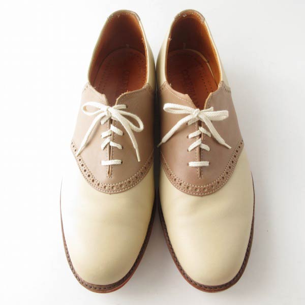 美品 USA製 COLE HAAN コールハーン コンビ サドルシューズ 12D 30cm ベージュ系×茶系 大きいサイズ アメリカ製 D153【中古】【靴】【メンズ】【通販】【BSX】 2