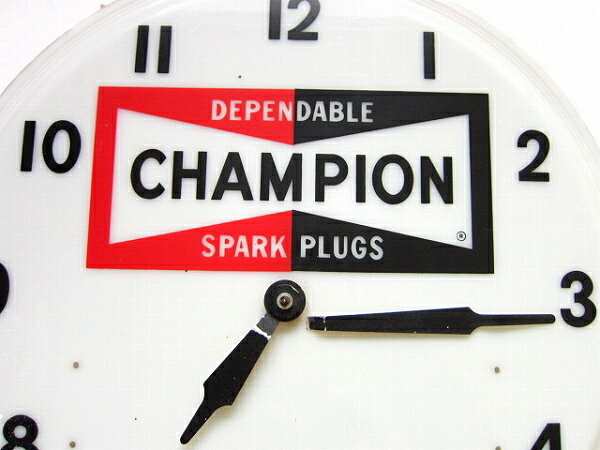 希少/USA製/CHAMPION SPARK PLUGS/壁掛け時計/チャンピオン/プラグ/ネオンクロック/ビンテージ/ガレージ/ハーレー/アメカジ/D128【中古】 [3]