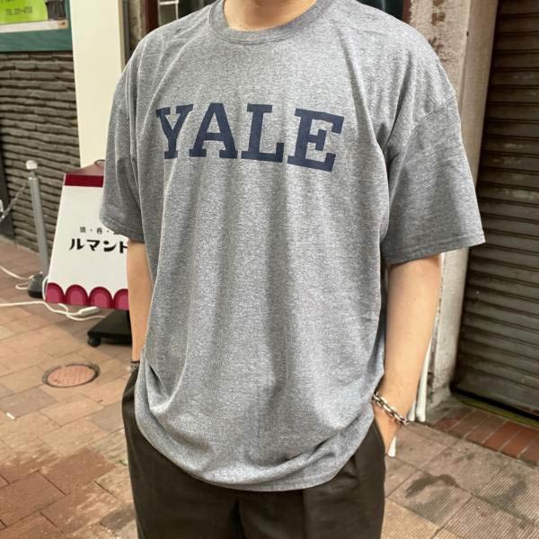YALE イエール大学 カレッジ プリント 半袖Tシャツ グレー系 XXL程度 大きいサイズ ビッグサイズ GILDAN D148【中古】【古着】【メンズ】【通販】【BTSX】