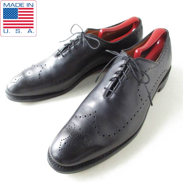 USA製 アレンエドモンズ Fairfax ホールカット ウィングチップ 黒 幅狭28cm ブラック アメリカ製 D150..