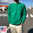 新品/90's/USA製/Hanes/ヘインズ/無地スウェット/緑系【メンズM位】ラグランスリーブ/トレーナー/アメリカ製/デッドストック/D143【通販】【B...