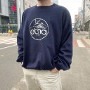 70s イタリア エトナ火山プリント スウェット 紺系 メンズXL程度 セットインスリーブ ネイビー ビッグサイズ ビンテージ D147【中古】【古着】【メンズ...