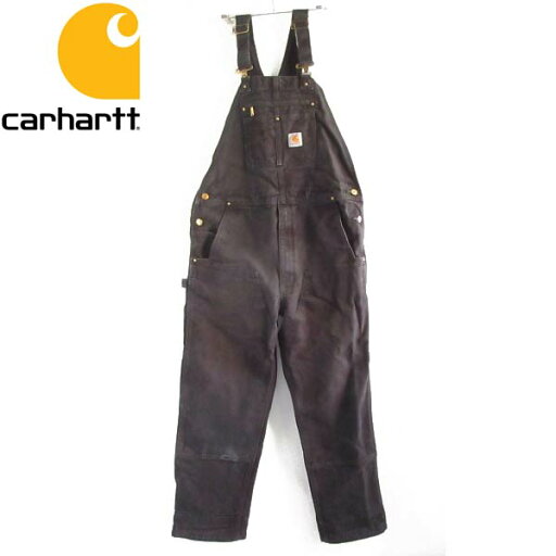 carhartt ダック BIB オーバーオール 黒 W38 カーハート フェード ブラック 102776-001 D150【中古】【古着】【メンズ】【通販】【BPXL】