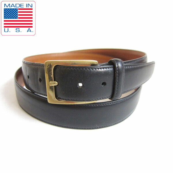 【TRAFALGAR】USA製/トラファルガー/レザーベルト/黒【表記38インチ/W37～40インチ】ビジネス/本革/メンズ/D111【中古】【通販】
