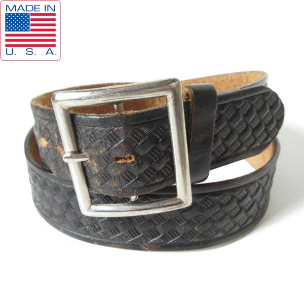 USA製 L&A LEATHER アメリカ ポリス バスケットウィーブ サム