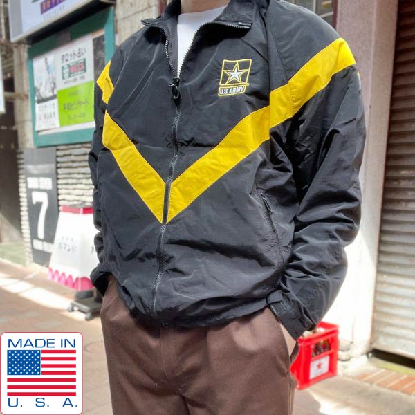 Rakuten - USA製 実物 米軍 US ARMY APFU フルジップ ナイロン ジャケット M-R ブラック ウィンドブレーカー アメリカ製 D149【中古】【古着】【メンズ】【通販】【BTOM】