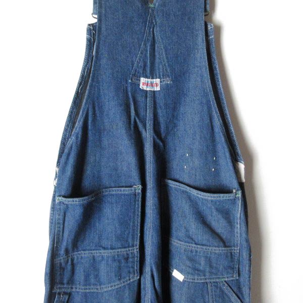 70s-80s USA製 RUGGED K デニム オーバーオール 34×32 アメリカ製 70年代 80年代 ユニオンチケット ビンテージ D150【中古】【古着】【メンズ】【通販】【BPM】