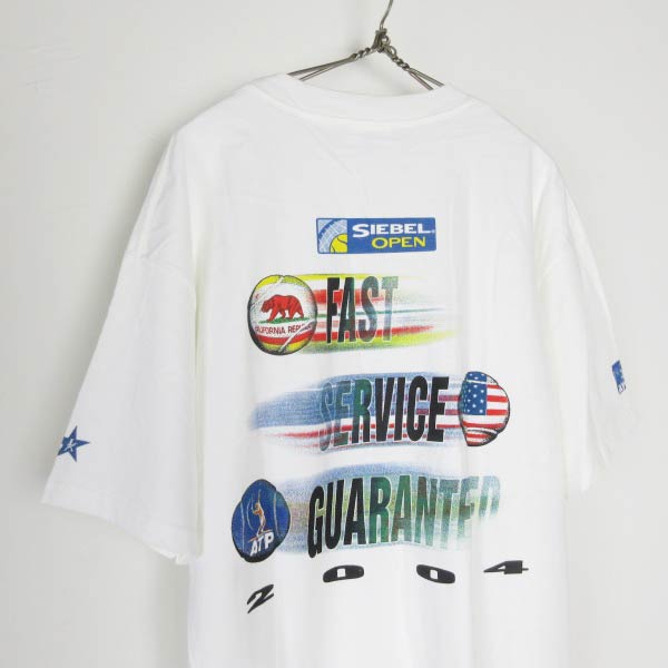 Rakuten - 新品 2004年製 ATPツアー シーベルオープン カリフォルニア ベア 半袖 Tシャツ 白 L テニス ホワイト デッドストック D151【BTSL】