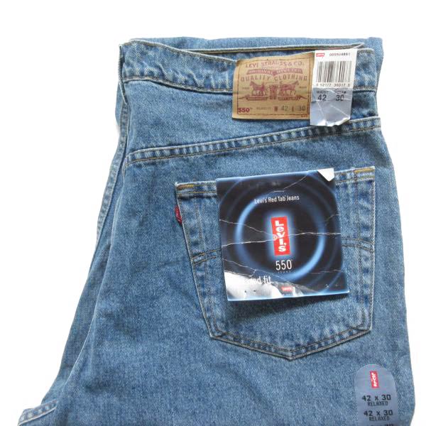 新品 1998年製 リーバイス550 リラックスフィット テーパード ジーンズ W42 大きいサイズ デッドストック 90s ビンテージ D148【BPXX】