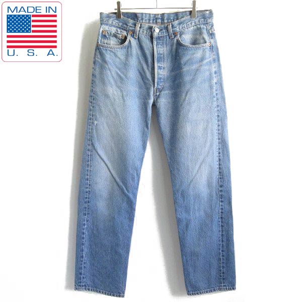 90s USA製 Levi's リーバイス501 ヒゲ ジーンズ 実寸W34 1990年製 リーバイス 501 ジーパン デニム アメリカ製 ビンテージ D146【中古】【古着】【メンズ】【通販】【BPM】のサムネイル