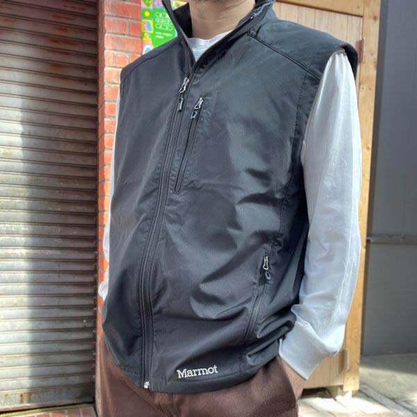 楽天古着屋 BRIDGE新品 Marmot マーモット 薄手 アプローチ ベスト 黒 XL 企業物 アドバタイジング 未使用品 デッドストック D149【メンズ】【通販】【BTOX】