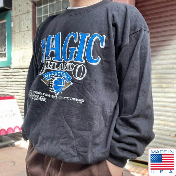 新品 1993年製 USA製 NBA ORLANDO MAGIC スウェット 黒 XL ブラック トレーナー アメリカ製 ビンテージ デッドストック D149【メンズ】【通販】【BTPX】