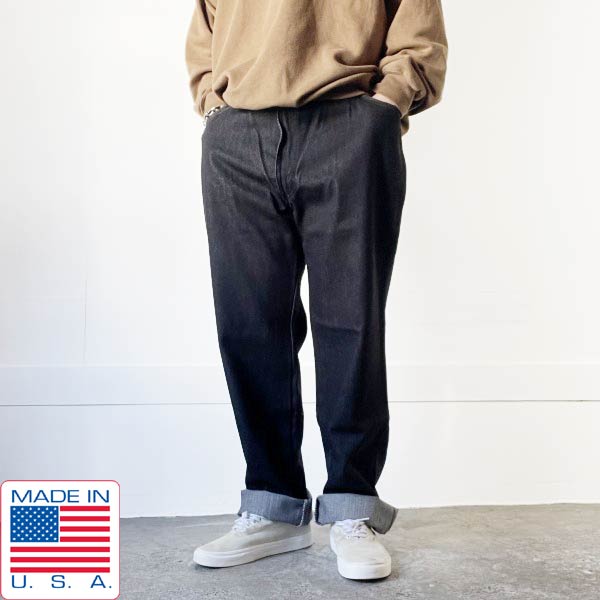 1988年製 新品 USA製 リーバイス557 先染めブラック ハチマル ストレート ジーンズ W38 ブラックジーンズ デッドストック 80s ビンテージ D147【メンズ】【通販】【BPXL】