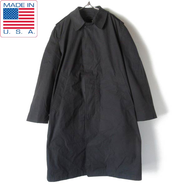 70s 新品 実物 米軍 ステンカラー コート 黒 40S ブラック 着脱ライナー付き ビンテージ デッドストック D150【メンズ】【通販】【BTOL】
