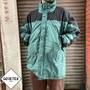 90s L.L.Bean ゴアテックス リップストップ ナイロン 中綿 ジャケット L 緑系×黒 エルエルビーン LLビーン ビンテージ D149【中古】【古着】【メンズ】【通販】【BTOL】