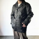 美品 WILSONS LEATHER Tバック レザー ジャケット 黒 M シンサレート着脱ライナー付き ブラック カーコート ビンテージ D151【中古】【古着】【メンズ】【通販】【BTOM】