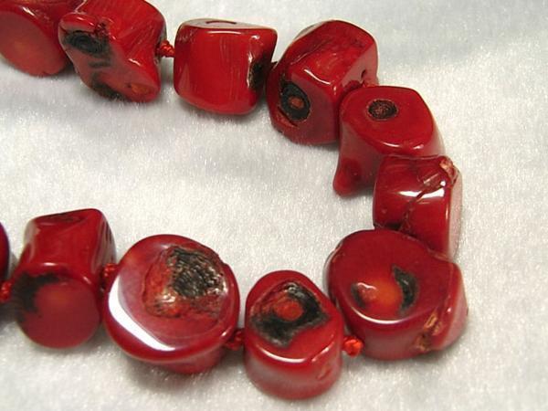珊瑚ショートネックレス ナゲット 輪切り 01-240