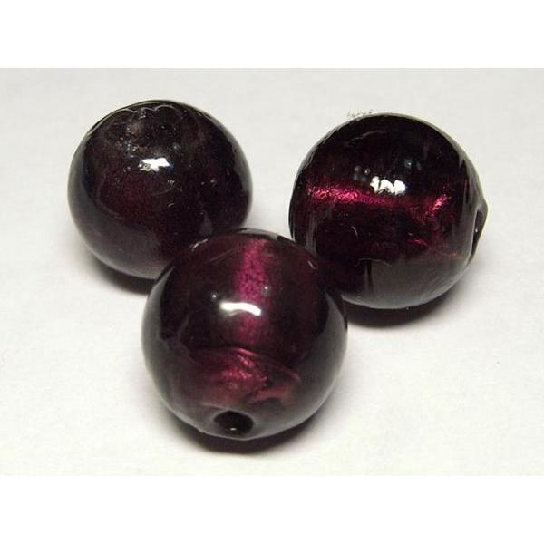 Rakuten - ◇大きなトンボ玉連◇ ラウンド パープル 約18mm 14粒 06-0734