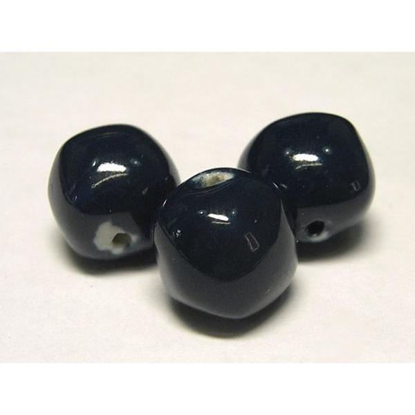 Rakuten - ◇陶器ビーズ連◇ナチュラル 約12mm ダークブルー 18個 06-0896