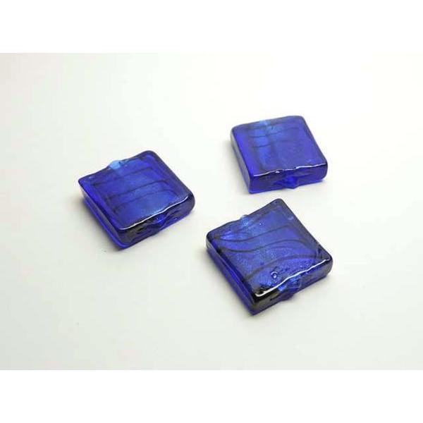 Rakuten - ◇トンボ玉連販売◇スクエア 約20mm 約14粒　ブルー　06-1003