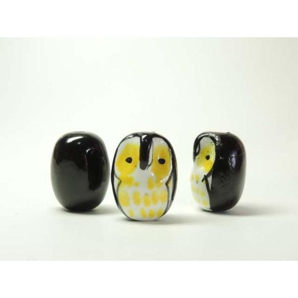 樂天商城 - ◇陶器ビーズ◇フクロウ 約22×17mm ブラック　10個　06-1112