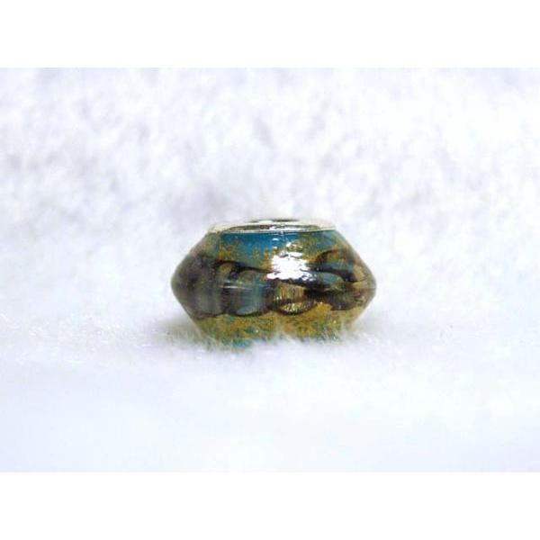 Rakuten - ■粒売■チャームビーズ■約9×14mm　ストライプ　青　06-1192