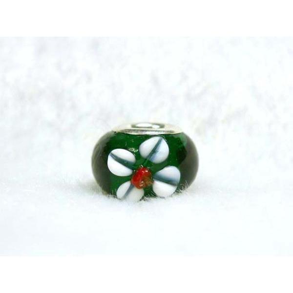 乐天商城 - ■粒売■チャームビーズ■約10×14mm　花　緑　06-1194