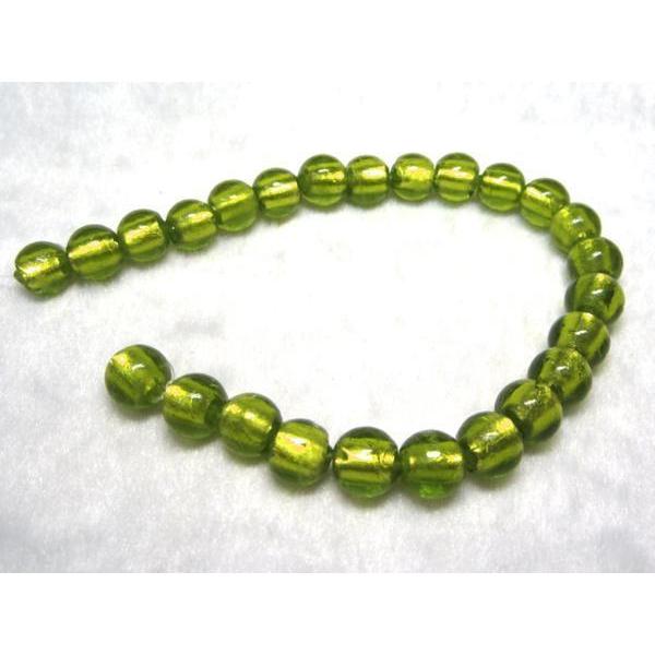 乐天商城 - ◇シンプルトンボ玉◇ 黄緑 ラウンド 11mm 23粒 06-1296