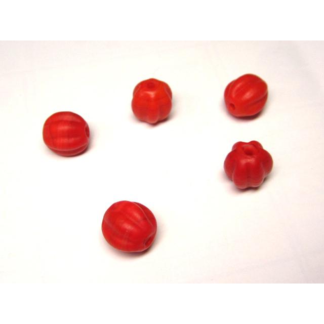 樂天商城 - ◇トンボ玉連◇かぼちゃ ほおずき型 レッド 約12mm 28粒 06-1388