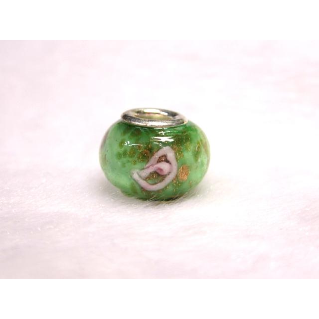 樂天商城 - 大穴◆チャームビーズ◆【1個】 約10×14mm 約5mm穴 花模様 黄緑 06-1427
