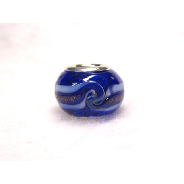 乐天商城 - 大穴◆チャームビーズ◆【1個】 約10×14mm 約5mm穴 渦 青 06-1444