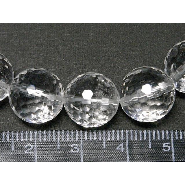 水晶 ブレスレット ラウンドカット 約12mm クォーツ 透明 4月誕生石 1000352☆