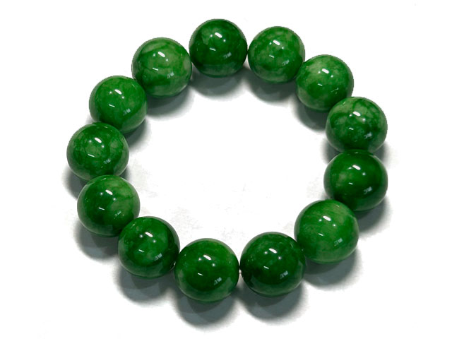 翡翠 ブレスレット ラウンド マーブル グリーン 約16mm 緑 パワーストーン