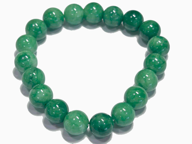 翡翠 ブレスレット ラウンド マーブル グリーン 10mm 緑 パワーストーン